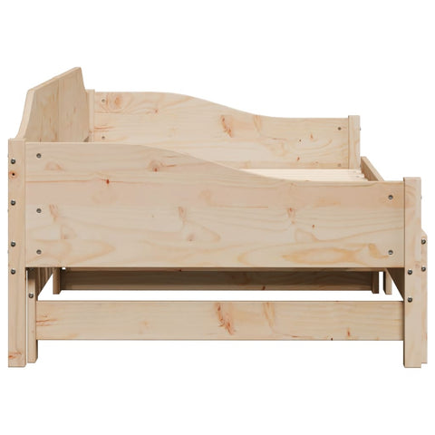 vidaXL Daybed with Trundle without Mattress 90x200 cm Solid Wood