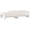 vidaXL Daybed with Trundle without Mattress White 90x200 cm Solid Wood