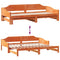 vidaXL Daybed with Trundle without Mattress Wax Brown 90x200 cm Solid Wood