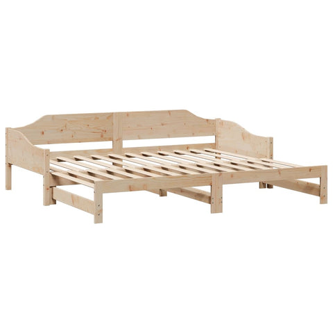 vidaXL Daybed with Trundle without Mattress 90x190 cm Single Solid Wood