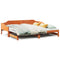 vidaXL Daybed with Trundle without Mattress Wax Brown 90x190 cm Single Solid Wood