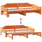 vidaXL Daybed with Trundle without Mattress Wax Brown 90x190 cm Single Solid Wood