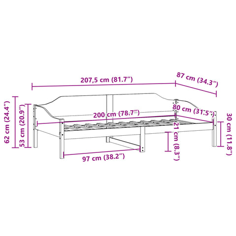 vidaXL Bed Frame without Mattress Wax Brown 80x200 cm Solid Wood Pine