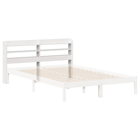 vidaXL Headboard with Shelves White 140 cm Solid Wood Pine