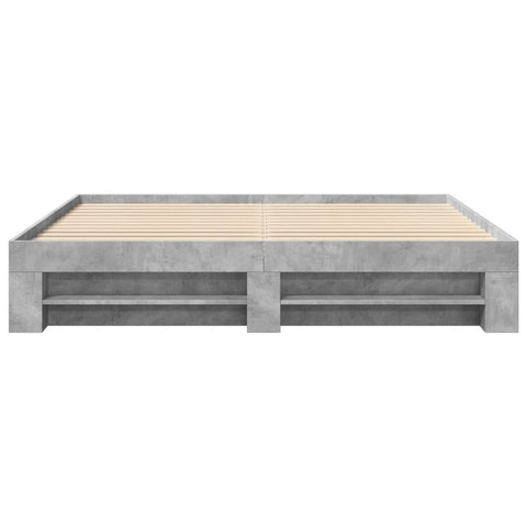 vidaXL Bed Frame without Mattress Concrete Grey 200x200cm Engineered Wood
