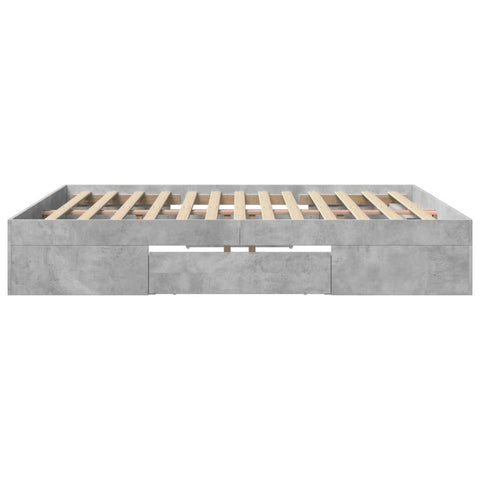 vidaXL Bed Frame without Mattress Concrete Grey 200x200cm Engineered Wood