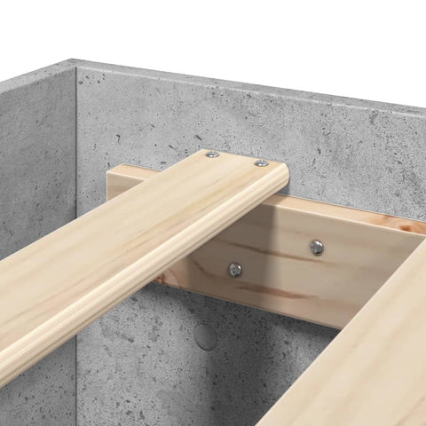 vidaXL Bed Frame without Mattress Concrete Grey 200x200cm Engineered Wood