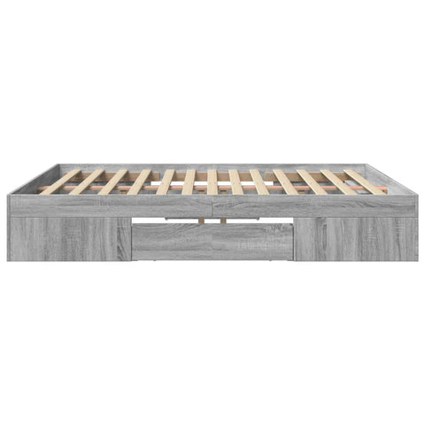 vidaXL Bed Frame without Mattress Grey Sonoma 180x200 cm Super King Engineered Wood