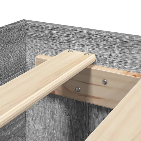 vidaXL Bed Frame without Mattress Grey Sonoma 180x200 cm Super King Engineered Wood
