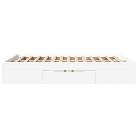 vidaXL Bed Frame without Mattress White 150x200 cm King Size Engineered Wood