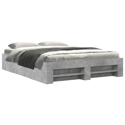 vidaXL Bed Frame without Mattress Concrete Grey 150x200cm Engineered Wood