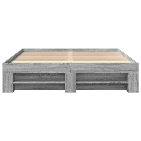 vidaXL Bed Frame without Mattress Grey Sonoma 150x200 cm King Size Engineered Wood