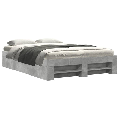 vidaXL Bed Frame without Mattress Concrete Grey 120x200cm Engineered Wood