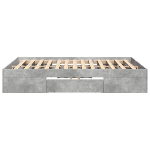 vidaXL Bed Frame without Mattress Concrete Grey 120x200cm Engineered Wood