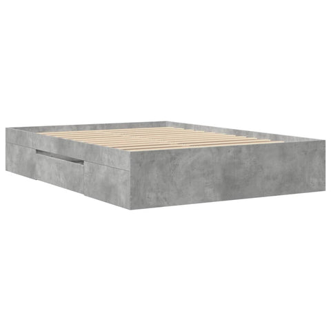 vidaXL Bed Frame without Mattress Concrete Grey 120x200cm Engineered Wood