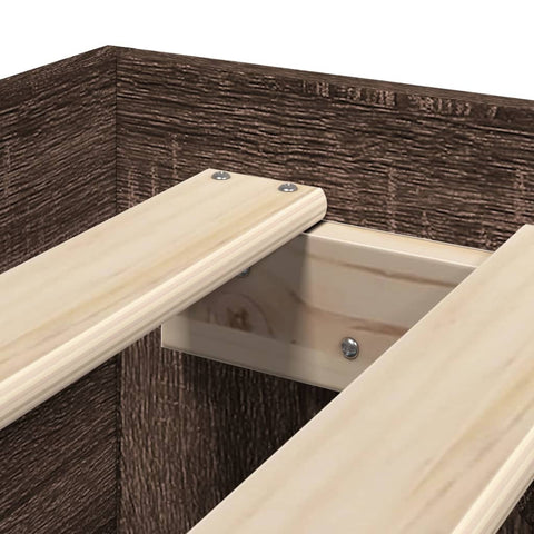 vidaXL Bed Frame without Mattress Brown Oak 100x200 cm Engineered Wood
