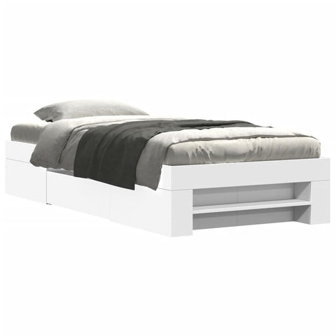 vidaXL Bed Frame without Mattress White 90x200 cm Engineered Wood