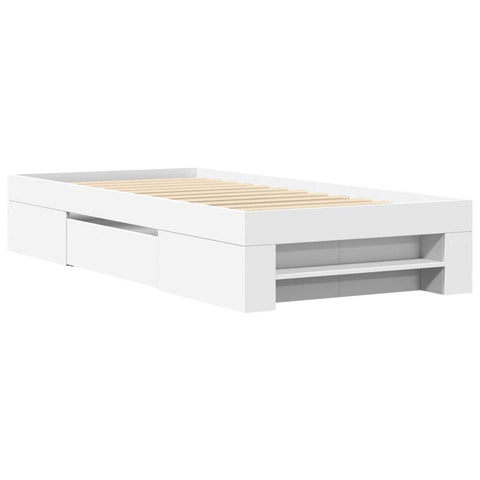 vidaXL Bed Frame without Mattress White 90x200 cm Engineered Wood