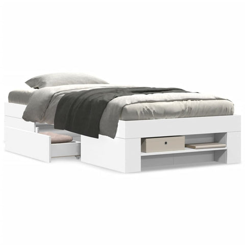 vidaXL Bed Frame without Mattress White 90x200 cm Engineered Wood