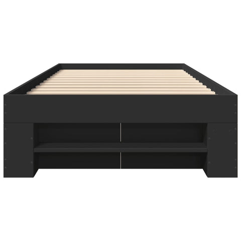 vidaXL Bed Frame without Mattress Black 90x200 cm Engineered Wood