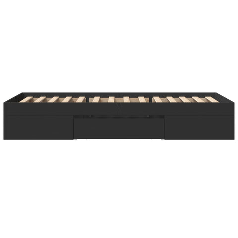 vidaXL Bed Frame without Mattress Black 90x200 cm Engineered Wood