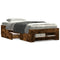 vidaXL Bed Frame without Mattress Smoked Oak 90x200 cm Engineered Wood