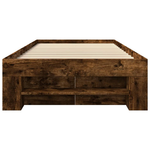 vidaXL Bed Frame without Mattress Smoked Oak 90x200 cm Engineered Wood