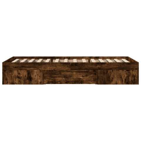 vidaXL Bed Frame without Mattress Smoked Oak 90x200 cm Engineered Wood