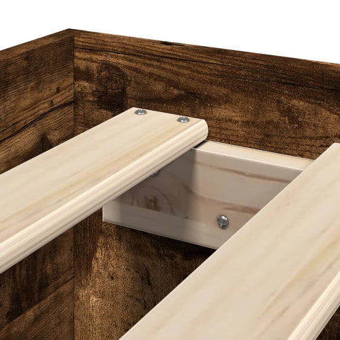 vidaXL Bed Frame without Mattress Smoked Oak 90x200 cm Engineered Wood