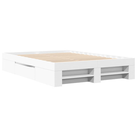 vidaXL Bed Frame without Mattress White 140x190 cm Engineered Wood