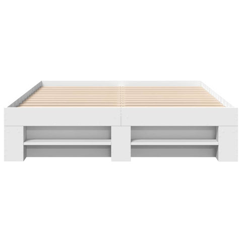 vidaXL Bed Frame without Mattress White 140x190 cm Engineered Wood