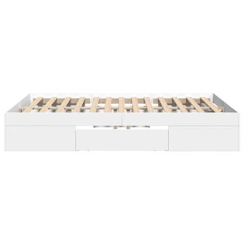 vidaXL Bed Frame without Mattress White 140x190 cm Engineered Wood