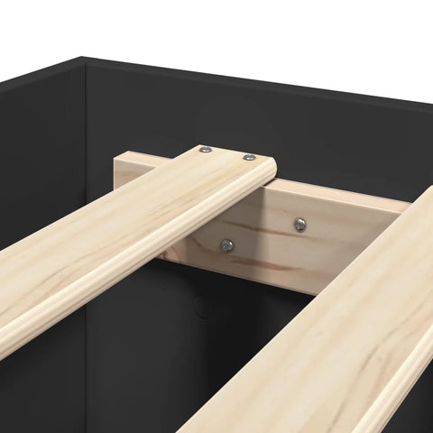 vidaXL Bed Frame without Mattress Black 140x190 cm Engineered Wood