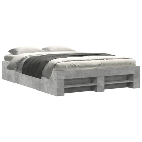 vidaXL Bed Frame without Mattress Concrete Grey 140x190cm Engineered Wood