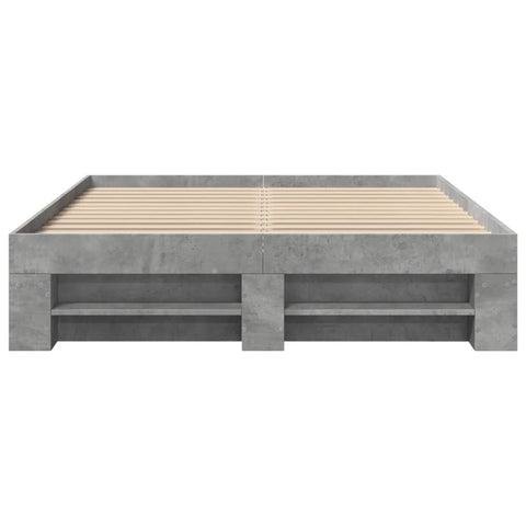 vidaXL Bed Frame without Mattress Concrete Grey 140x190cm Engineered Wood
