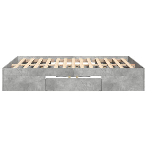 vidaXL Bed Frame without Mattress Concrete Grey 140x190cm Engineered Wood