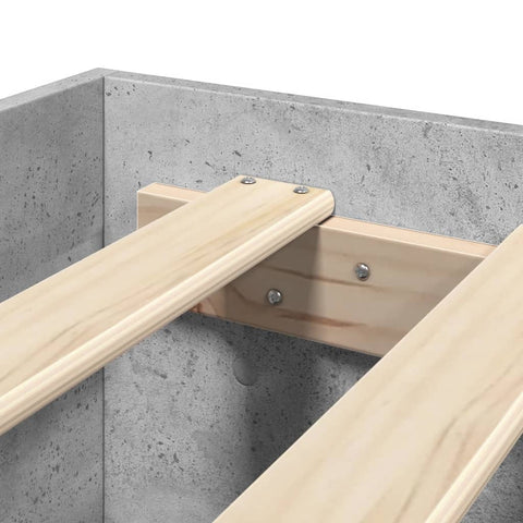 vidaXL Bed Frame without Mattress Concrete Grey 140x190cm Engineered Wood