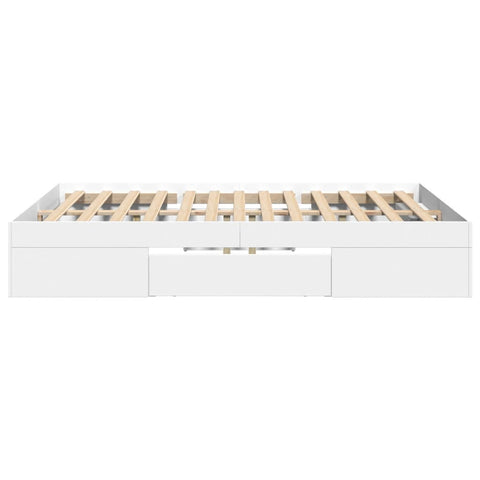 vidaXL Bed Frame without Mattress White 135x190 cm Double Engineered Wood