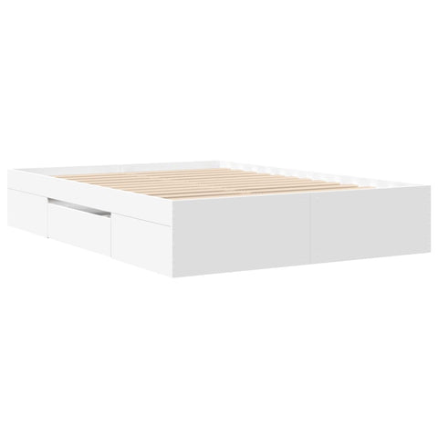 vidaXL Bed Frame without Mattress White 135x190 cm Double Engineered Wood