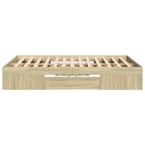 vidaXL Bed Frame without Mattress Sonoma Oak 135x190 cm Double Engineered Wood