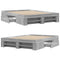 vidaXL Bed Frame without Mattress Grey Sonoma 135x190 cm Double Engineered Wood