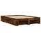 vidaXL Bed Frame without Mattress Smoked Oak 120x190 cm Small Double Engineered Wood