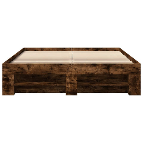 vidaXL Bed Frame without Mattress Smoked Oak 120x190 cm Small Double Engineered Wood
