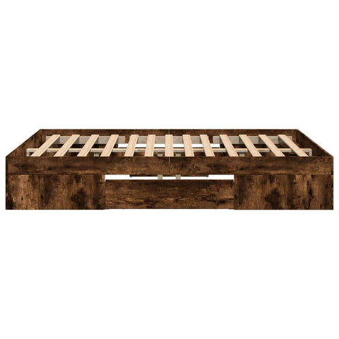 vidaXL Bed Frame without Mattress Smoked Oak 120x190 cm Small Double Engineered Wood