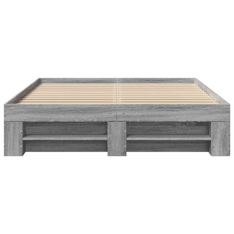 vidaXL Bed Frame without Mattress Grey Sonoma 120x190 cm Small Double Engineered Wood