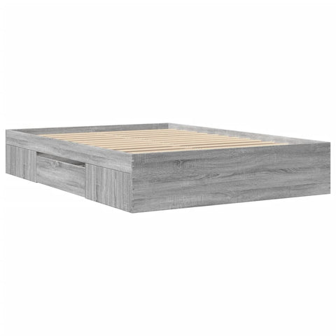 vidaXL Bed Frame without Mattress Grey Sonoma 120x190 cm Small Double Engineered Wood