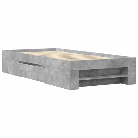 vidaXL Bed Frame without Mattress Concrete Grey 90x190cm Engineered Wood