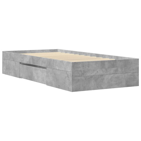 vidaXL Bed Frame without Mattress Concrete Grey 90x190cm Engineered Wood