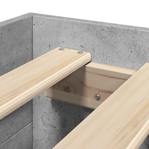vidaXL Bed Frame without Mattress Concrete Grey 90x190cm Engineered Wood