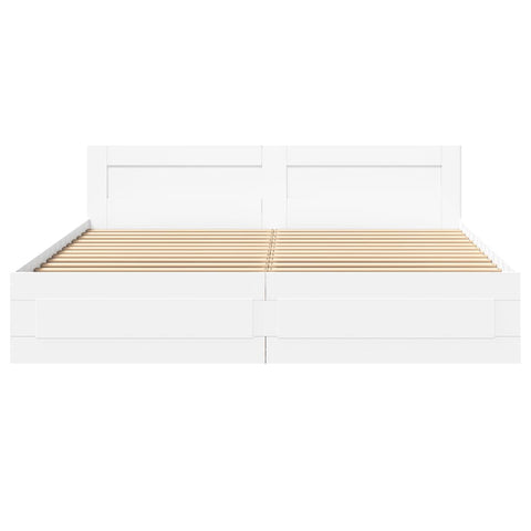 vidaXL Bed Frame with Headboard without Mattress White 200x200 cm